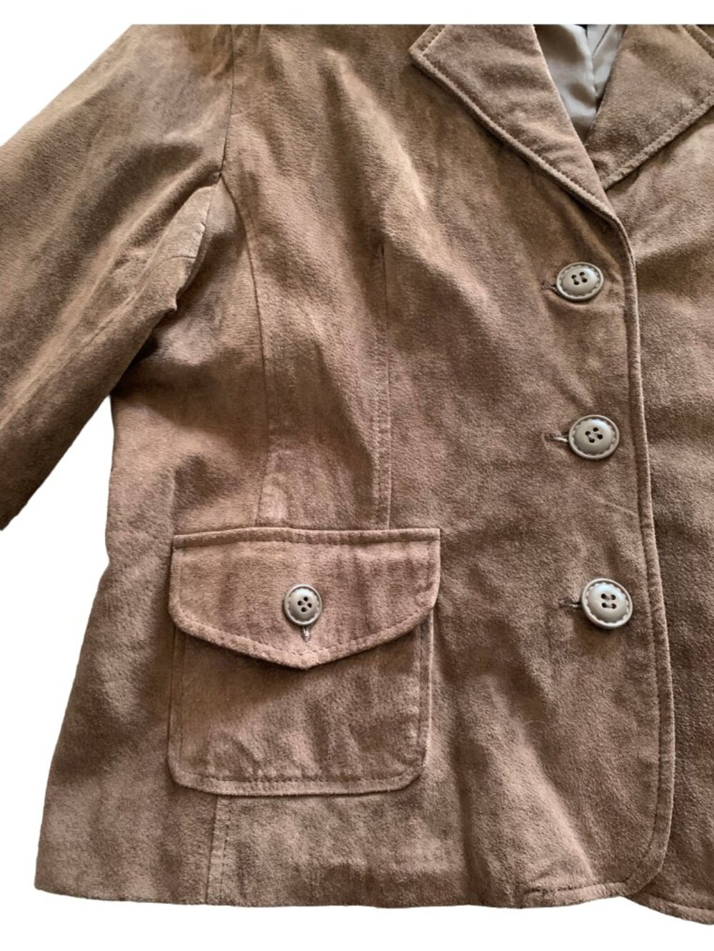 MOTTO Vintage Y2K Brown Suede Blazer Jacket Sz XL Boho/Western/Festival - Picture 5 of 8